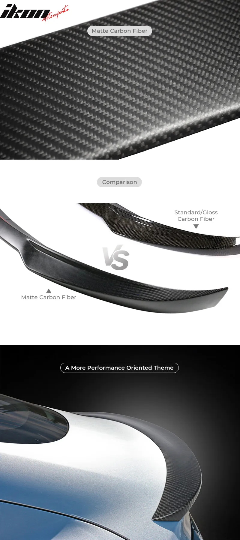 2015-2023 Ford Mustang S550 Coupe JC Side Skirts Forged Carbon Fiber