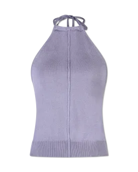 Backless Butterfly Halter Knit Top