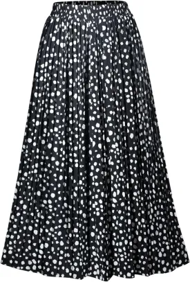 Basoteeuo Womens Skirt Leopard Print Midi Long Shirring Pleated Skirts High Waisted A Line Skirts