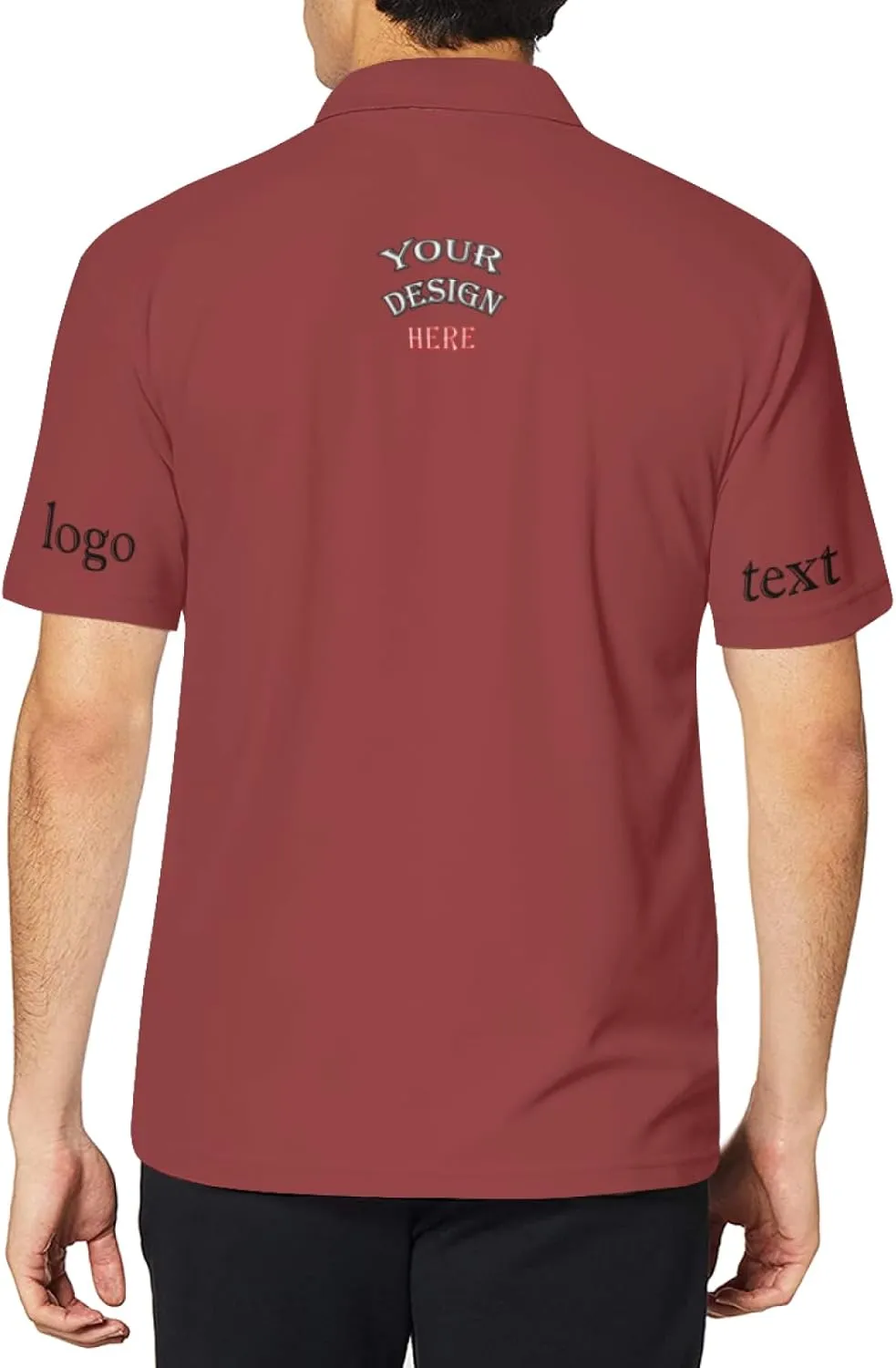Custom Polo Shirts Bulk for Men Women Personalized Polo Shirts with Logo Name Picture for Business Print Work Shirt