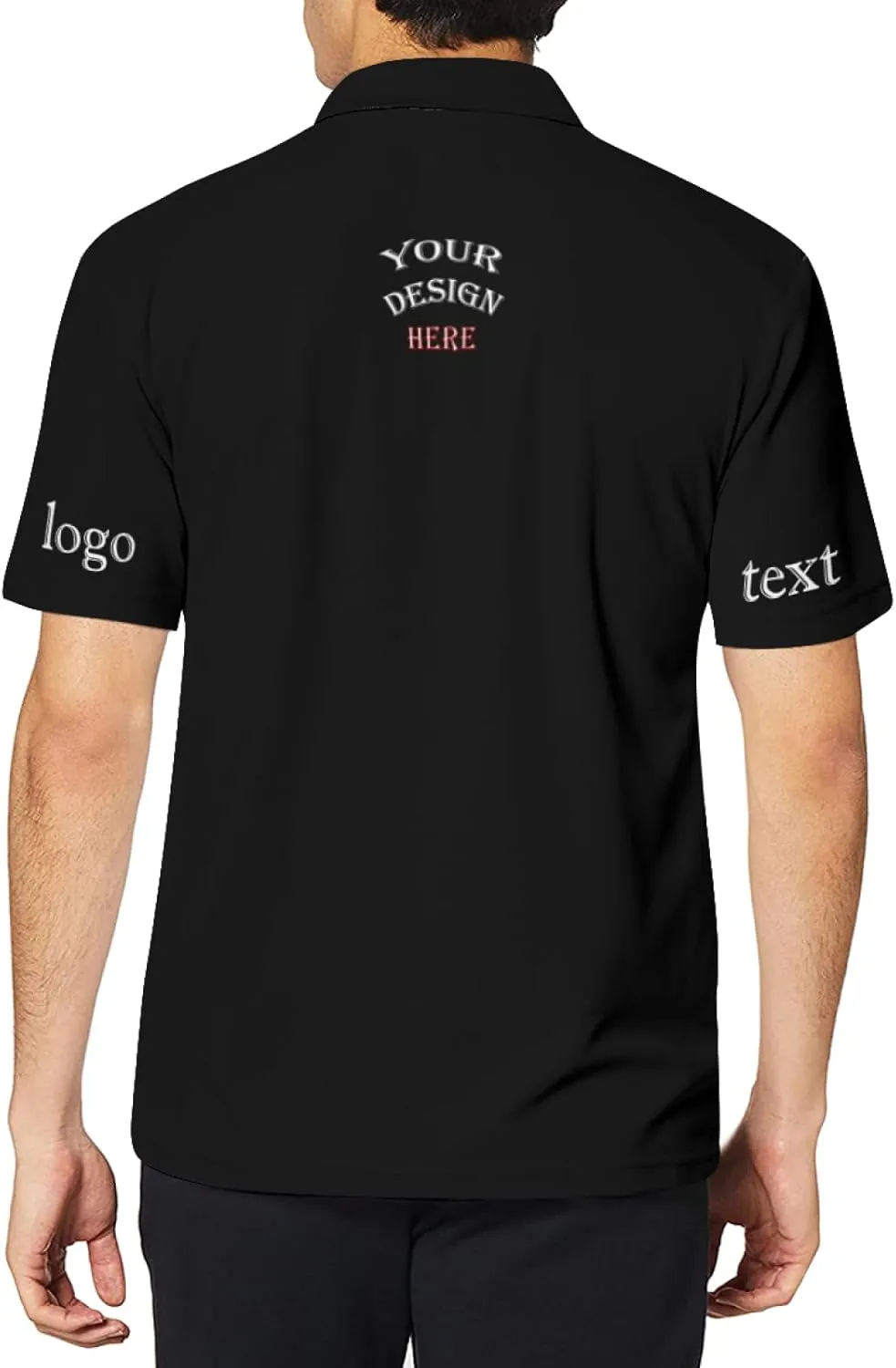 Custom Polo Shirts Bulk for Men Women Personalized Polo Shirts with Logo Name Picture for Business Print Work Shirt