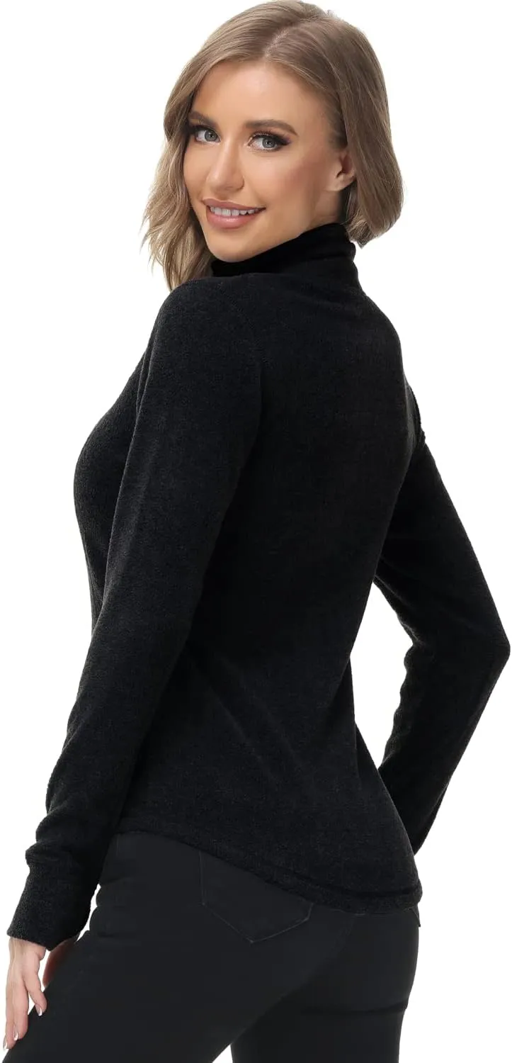 Dolcevida Women's Lightweight Soft Fleece Athletic Running Track Jackets Slim Fit Workout Jacket with Thumb Holes