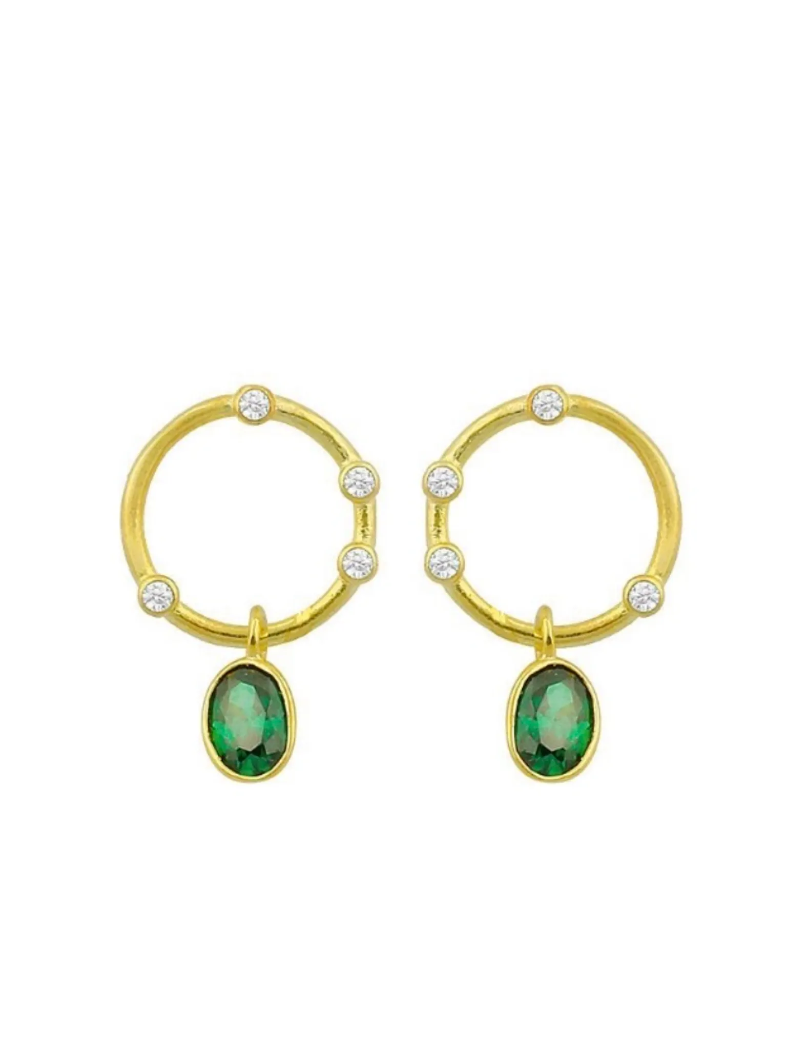 Eternity Drop Earrings - Emerald