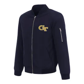 Georgia Tech Yellow Jackets Nylon Zip Navy Bomber Jacket