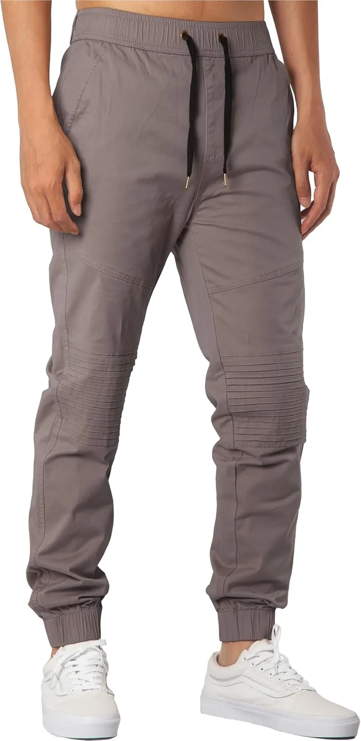 ITALYMORN Khaki Chino Joggers for Men Cotton Twill Casual Pants with Pockets