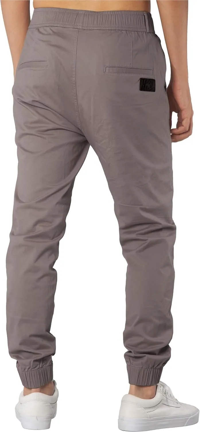 ITALYMORN Khaki Chino Joggers for Men Cotton Twill Casual Pants with Pockets