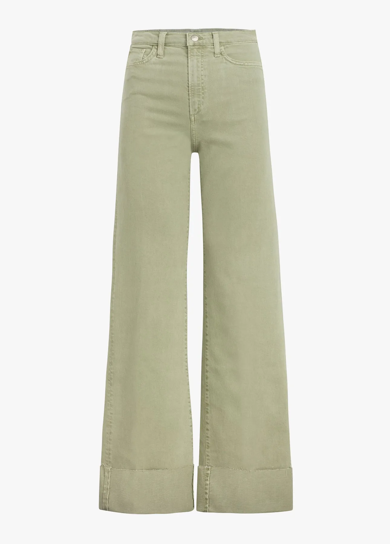 Joes Jeans The Mia High Rise Wide Leg Cuffed Hem in Khaki Green