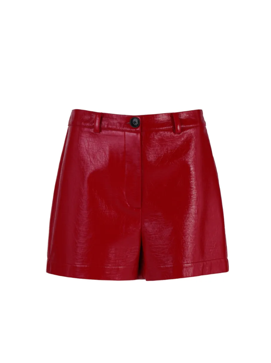 Kim Red Vinyl Shorts