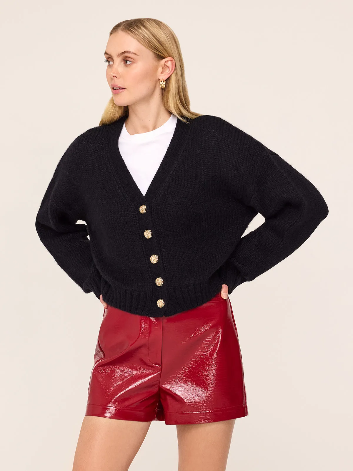 Kim Red Vinyl Shorts