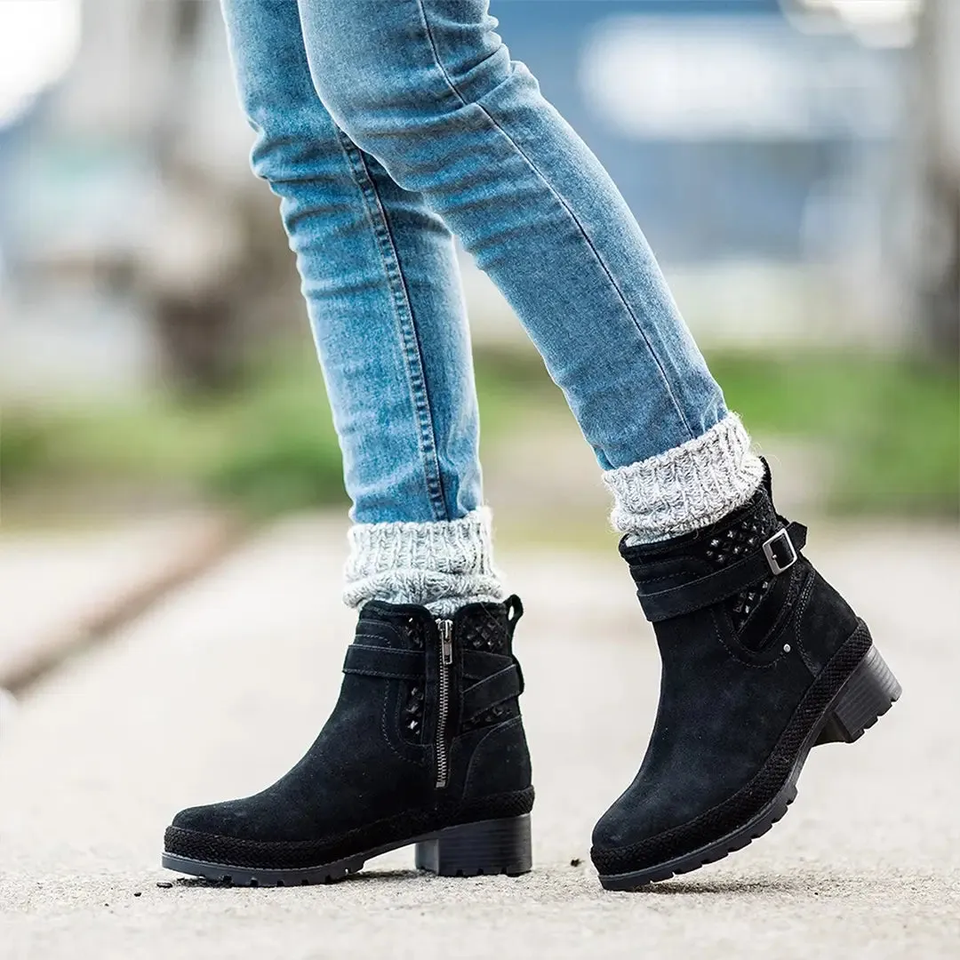 Liberty Perforated Leather Boots - Black by Muckboot