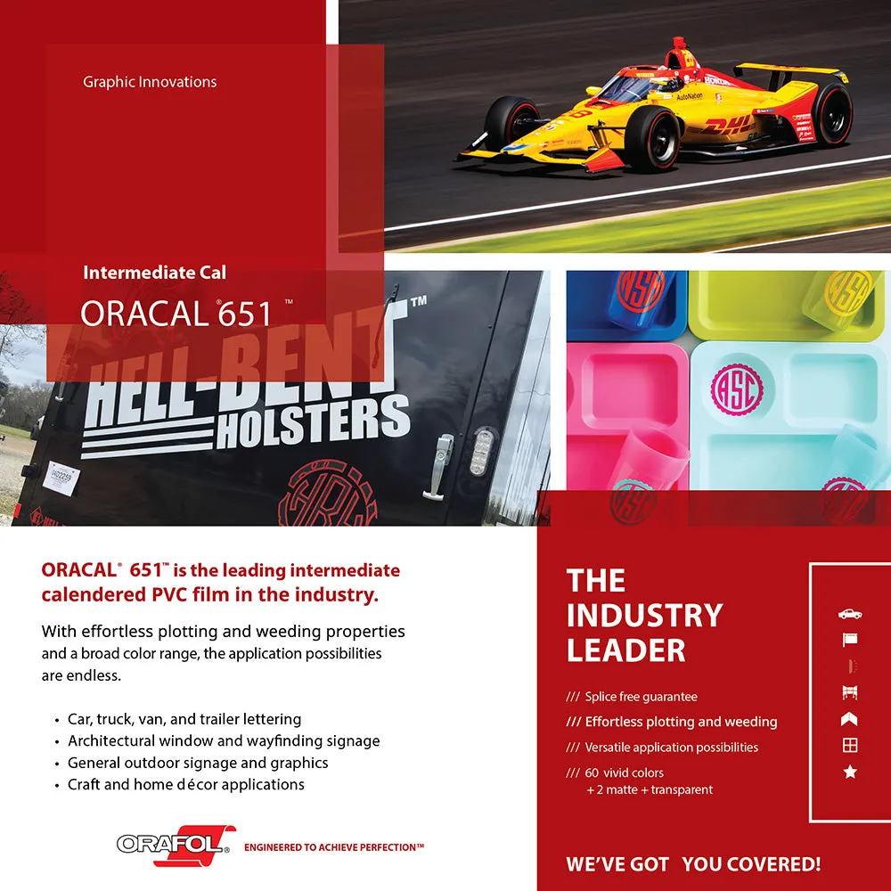Oracal 651 Intermediate Metallic Adhesive Vinyl 12" x 12" Sheet