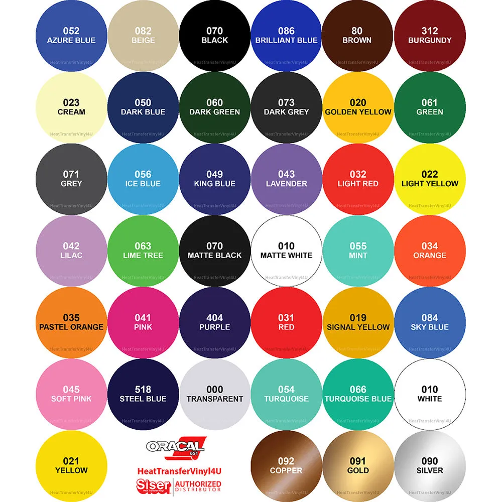 Oracal 651 Intermediate Metallic Adhesive Vinyl 12" x 12" Sheet