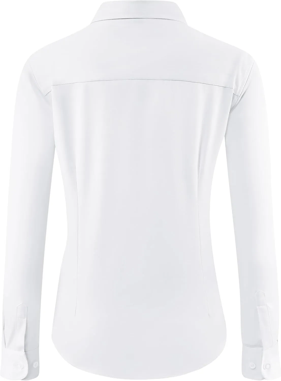 Soft Wrinkle-Free Women's Button Down Dress Shirts Solid Long Sleeve Work Blouses Fit Stretch Casual Tops XXS-4XL