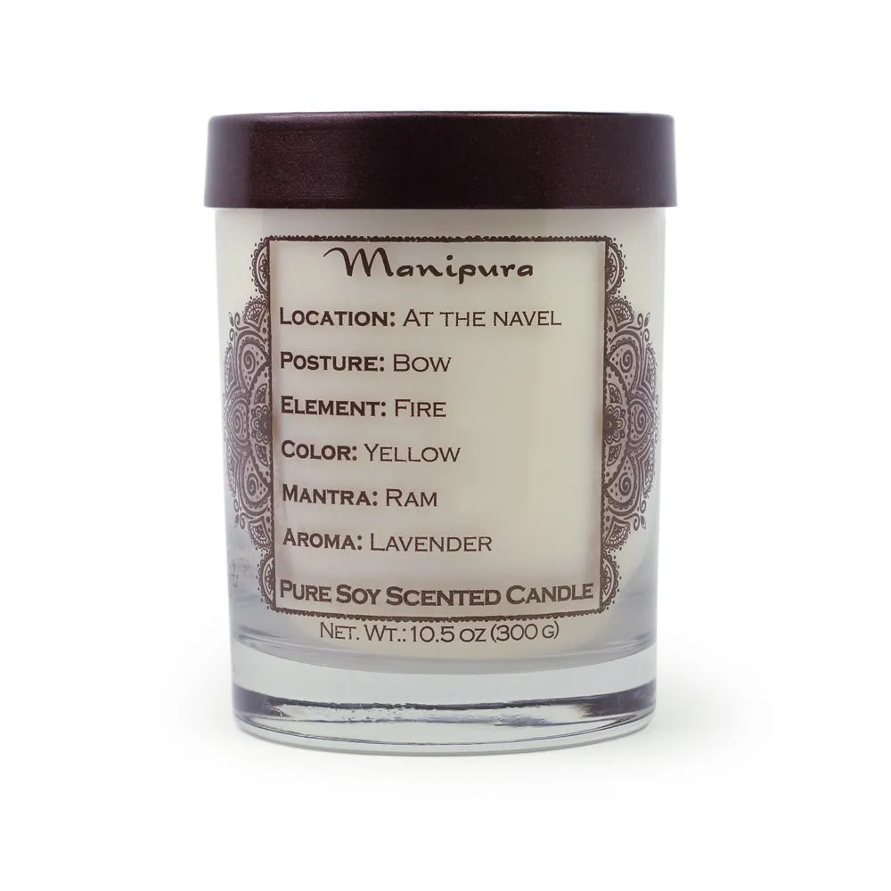 Solar Plexus Chakra Manipura | Soy Candle for Chakra Meditation Scented with Essential Oils | Lavender Blossom | Power and Self-confidence - 10.5oz