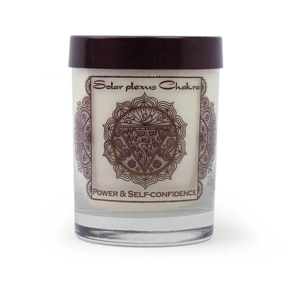 Solar Plexus Chakra Manipura | Soy Candle for Chakra Meditation Scented with Essential Oils | Lavender Blossom | Power and Self-confidence - 10.5oz