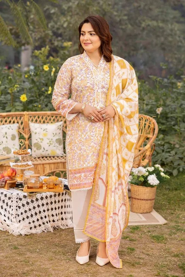 Tribute To Mothers '24 - 3Pc Printed Lawn Unstitched Suit Cl-42195 B