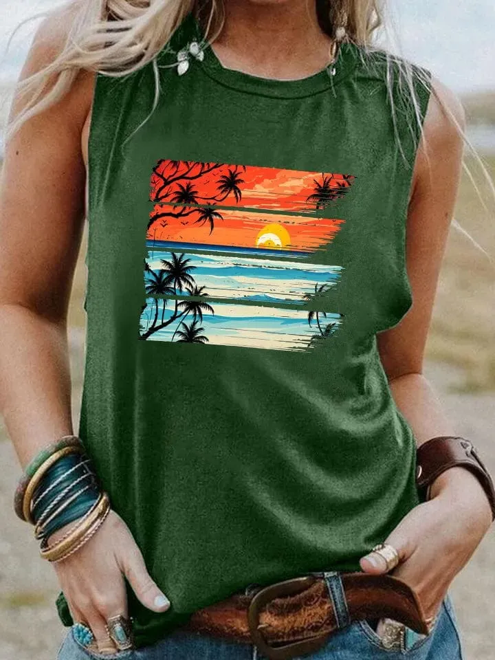 Tropical Sunset Vintage Tank