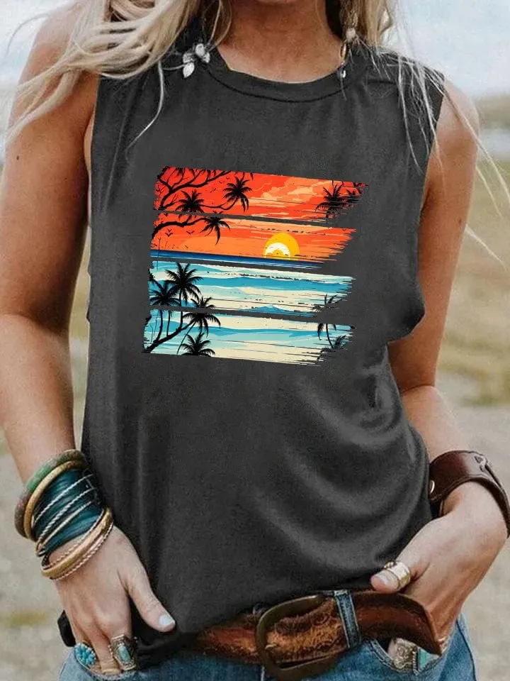 Tropical Sunset Vintage Tank