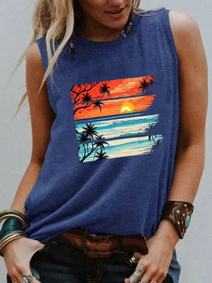 Tropical Sunset Vintage Tank