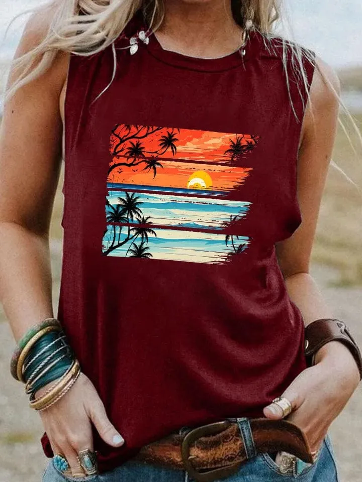 Tropical Sunset Vintage Tank