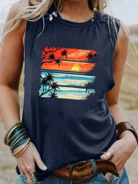 Tropical Sunset Vintage Tank