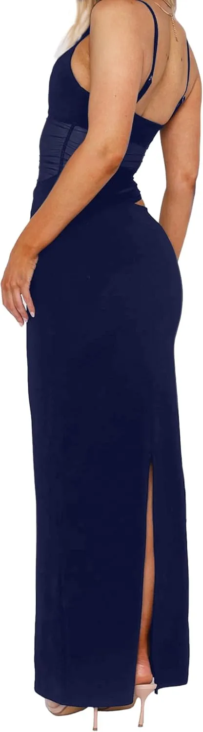 Women’s Off Shoulder Cocktail Dress Sexy Low Back Asymmetrical Ruffle Hem Club Beach Party Maxi Long Dress