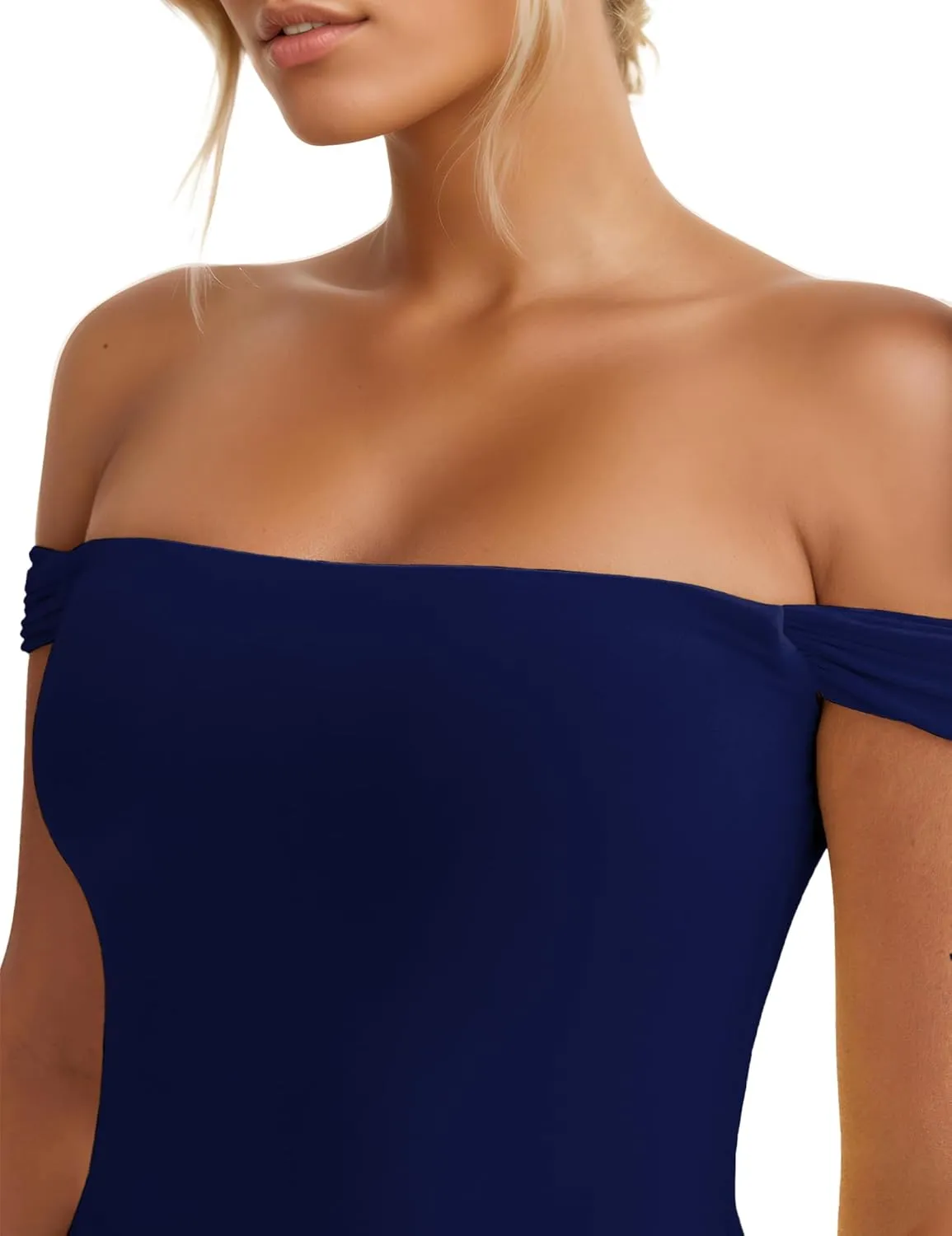 Women’s Off Shoulder Cocktail Dress Sexy Low Back Asymmetrical Ruffle Hem Club Beach Party Maxi Long Dress