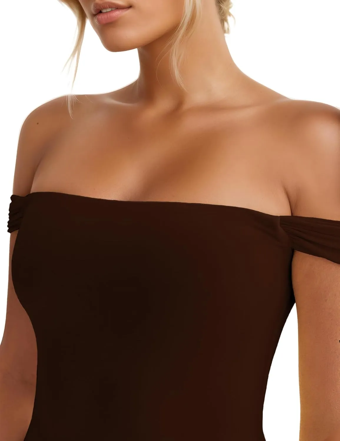 Women’s Off Shoulder Cocktail Dress Sexy Low Back Asymmetrical Ruffle Hem Club Beach Party Maxi Long Dress