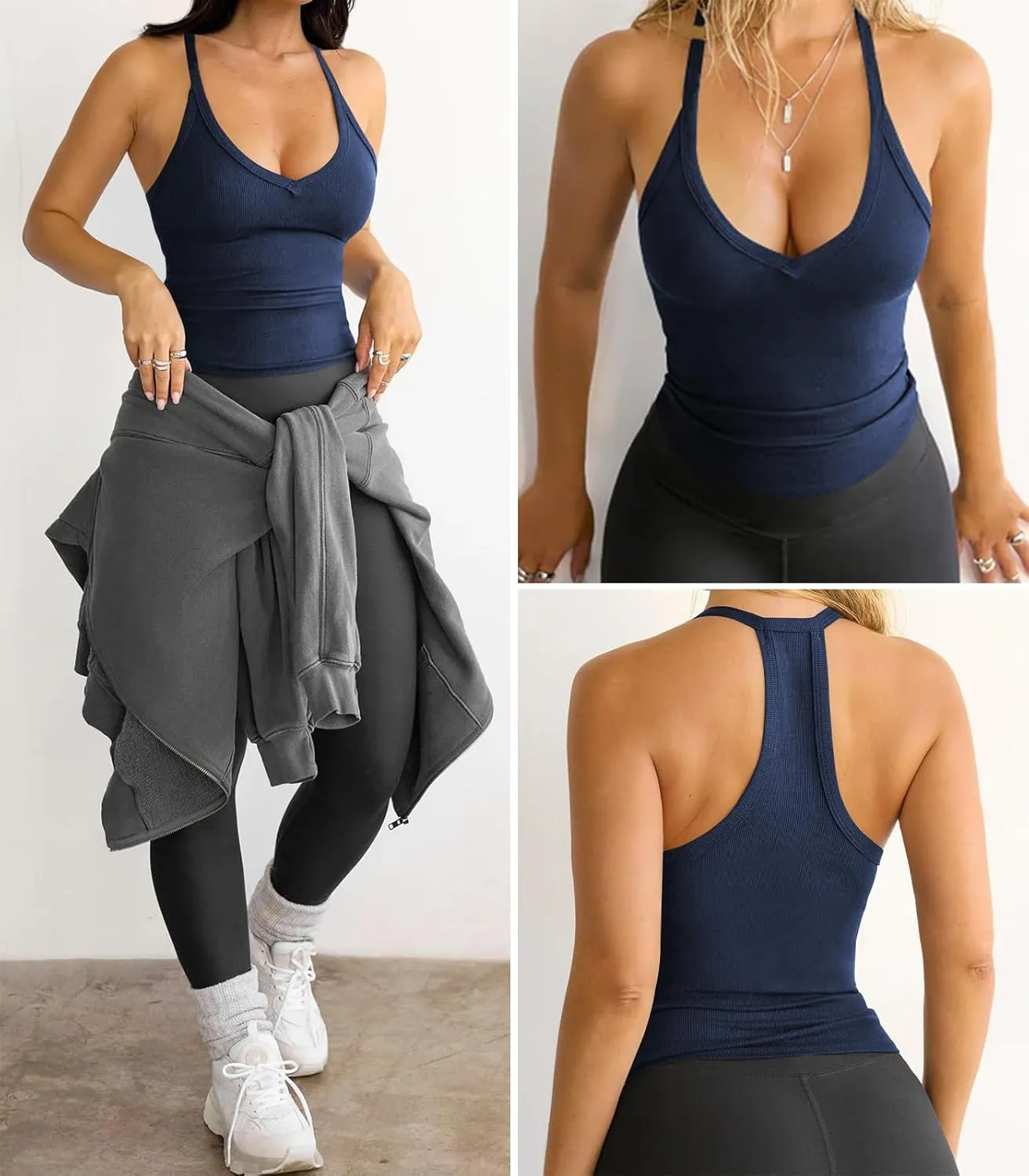 Womens Tank Tops Summer V Neck Workout Racerback Yoga Gym Tank Tops